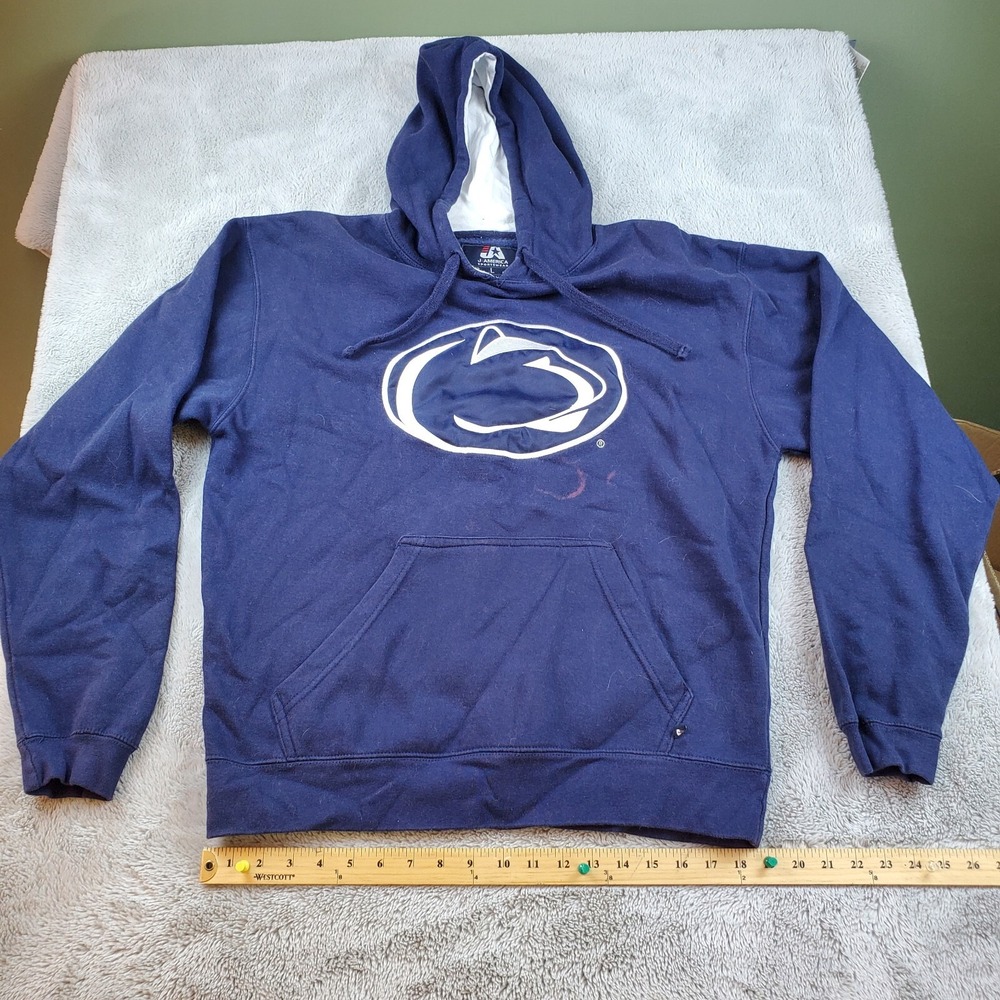 Penn State Hoodie Mens L PSU Nittany Lions Logo Pullover Navy Blue J. America
